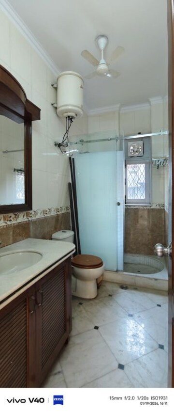 Bathroom in 3 BHK Builder Floor at Defence Colony – for Rent