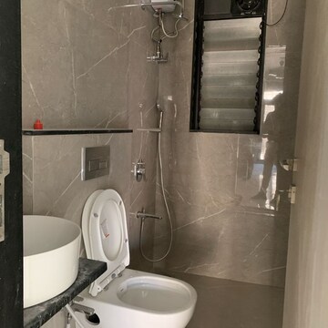 Bathroom in 3 BHK Apartment at Rank Terrace CHS, Kastur Park – for Rent