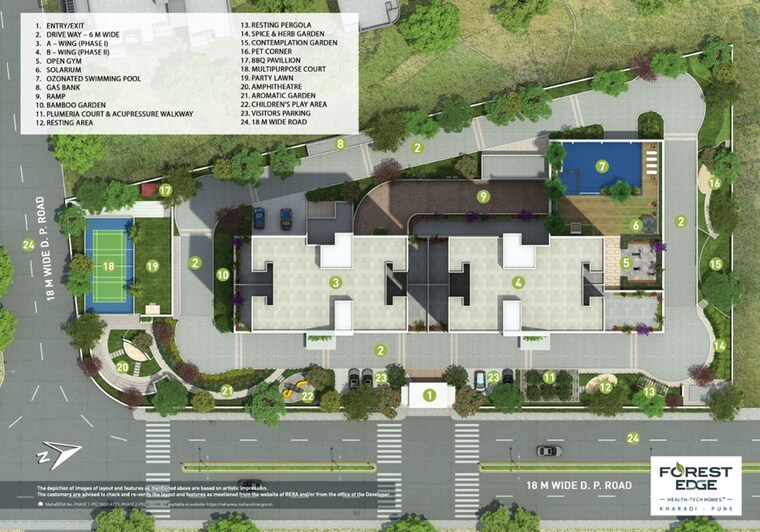 Master Plan, forest-edge-phase-2 2 Bedroom 780 Sq.Ft. Apartment In Kharadi Pune 9853141