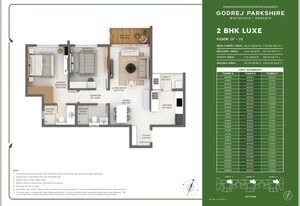 Floor Plan in 2 BHK Apartment at Godrej Parkshire, Hoskote – for Sale