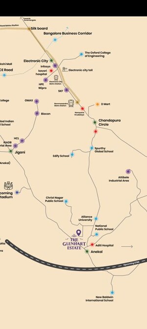  Plot – Map Location View at GKS The Glenhart Estates, Anekal - for Sale