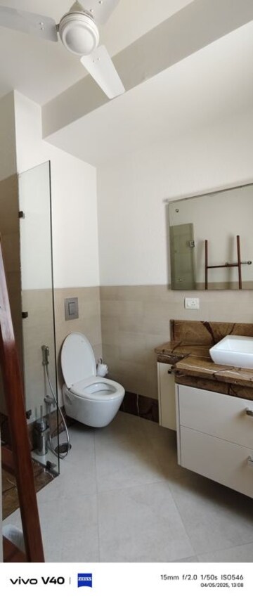 Bathroom in 3 BHK Apartment at Jor Bagh – for Rent