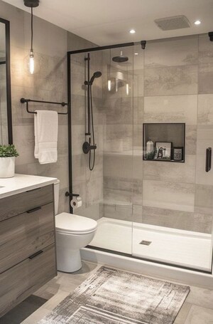 Bathroom in 4 BHK Apartment at Raheja Acropolis, Deonar – for Rent