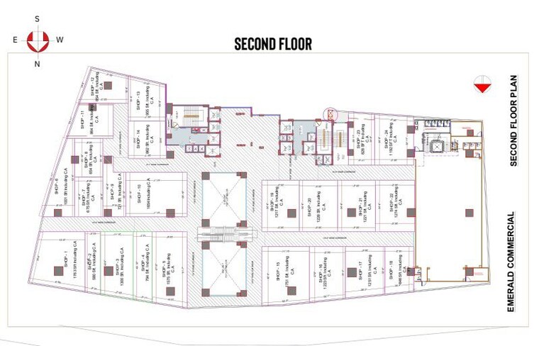 Floor Plan, abinandana-emerald Commercial Shop 605 Sq.Ft. In Manikonda Hyderabad 9853959