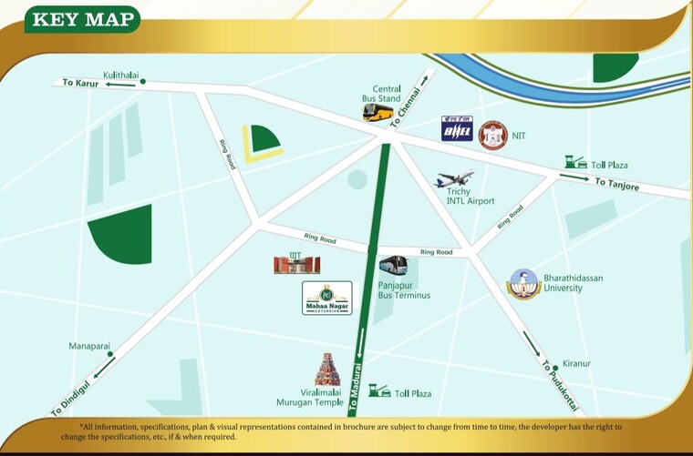 Map Location, panjappur  1200 Sq.Ft. Plot In Panjappur Trichy 9854052