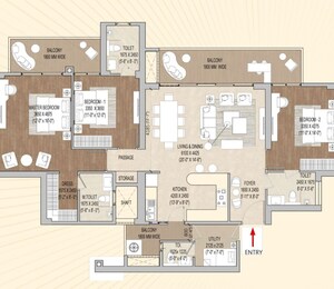 Floor Plan in 3.5 BHK Apartment at Signature Global Cloverdale, Sector 71 – for Sale