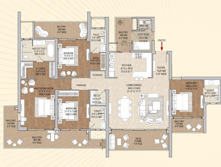Floor Plan, signature-global-cloverdale 4 Bedroom 3480 Sq.Ft. Apartment In Sector 71 Gurgaon 9854719