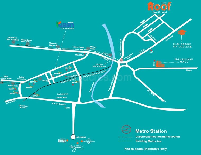 Map Location, migsun-roof 2 Bedroom 815 Sq.Ft. Apartment In Raj Nagar Extension Ghaziabad 9854531