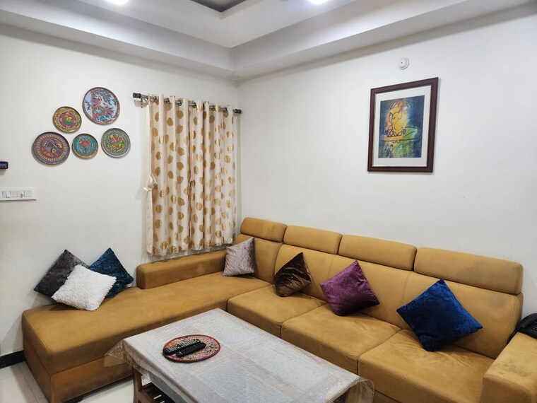 Living Room, my-home-vihanga 2 Bedroom 1115 Sq.Ft. Apartment In Gachibowli Hyderabad 9855081