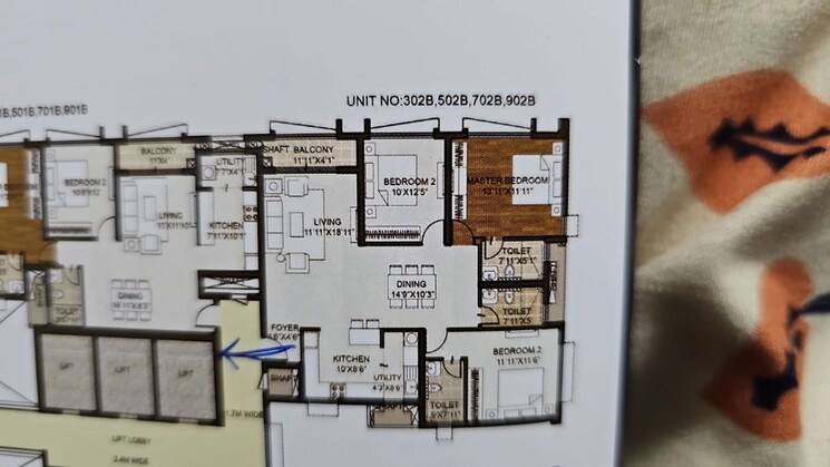 Floor Plan, puravankara-purva-atmosphere 3 Bedroom 1675 Sq.Ft. Apartment In Thanisandra Main Road Bangalore 9855277
