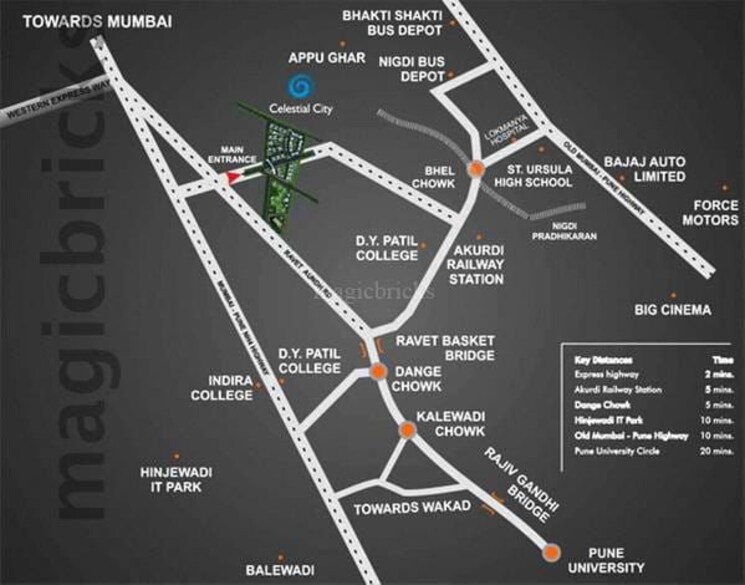 Map Location, rama-celestial-city 2 Bedroom 820 Sq.Ft. Apartment In Ravet Pune 9855445
