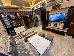 Living Room in 1 BHK Builder Floor at Maya Homes, Indrapuram – for Rent