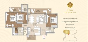 Floor Plan in 3 BHK Apartment at Signature Global Cloverdale, Sector 71 – for Sale