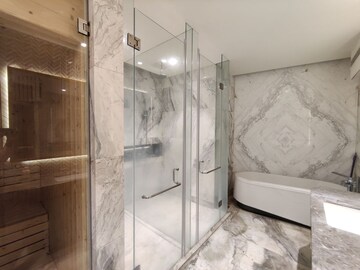 Bathroom in 4 BHK Apartment at Bhartiya Leela Residences, Thanisandra Main Road – for Rent