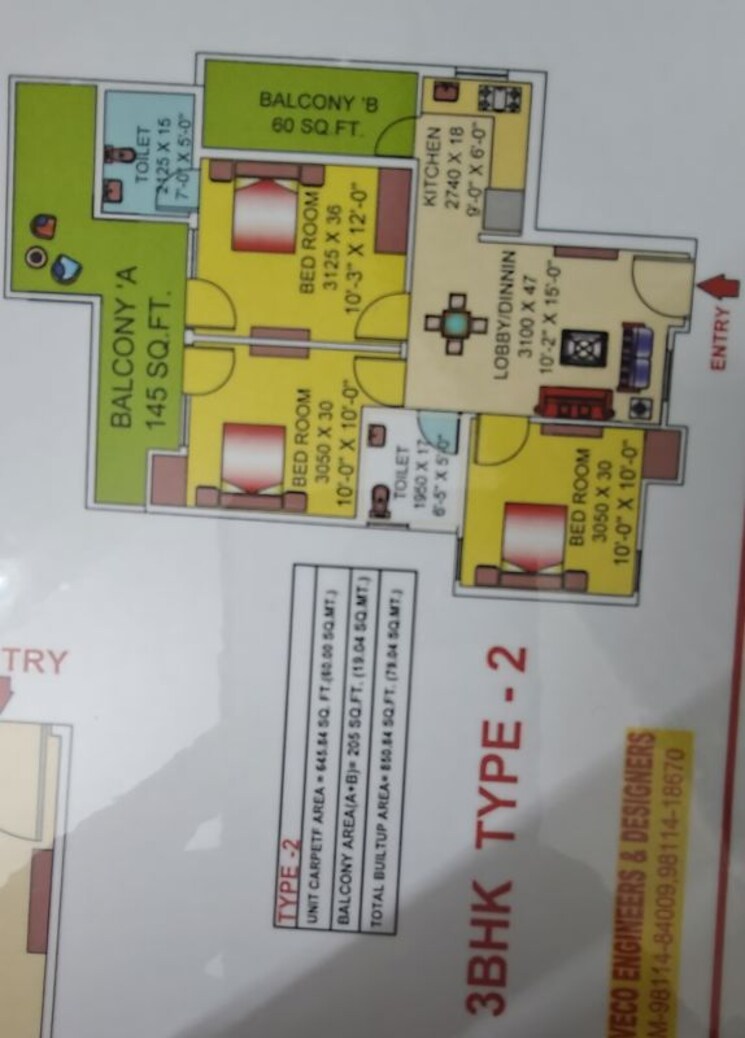 undefined, amolik-sankalp 3 Bedroom 851 Sq.Ft. Apartment In Sector 85 Faridabad 9791494