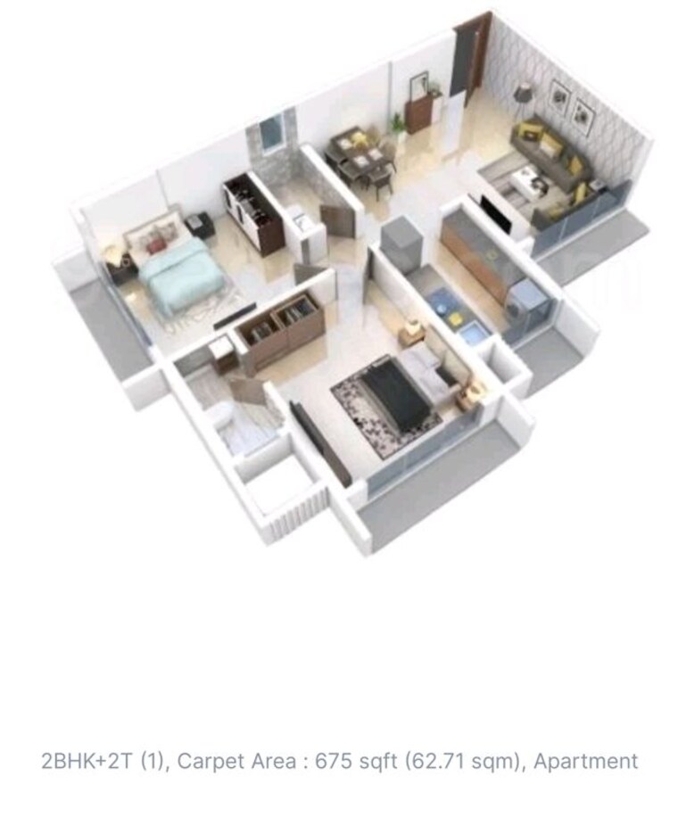 Floor Plan, dgs-sheetal-dharmaraj 2 Bedroom 615 Sq.Ft. Apartment In Malad West Mumbai 9857066