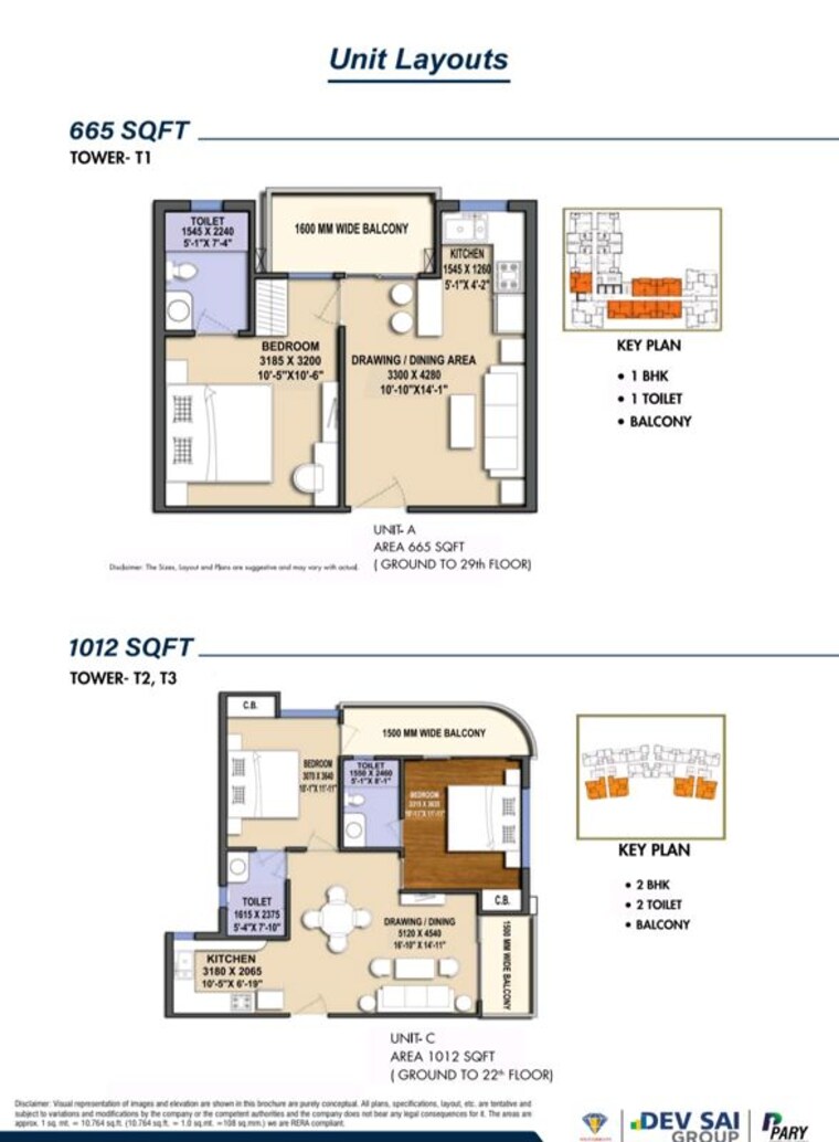 Floor Plan, le-solitairian-city 2 Bedroom 980 Sq.Ft. Apartment In Sector 25 Yamuna Expressway Greater Noida 9322647