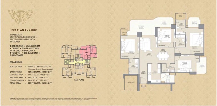 Floor Plan, gaur-chrysalis 3 Bedroom 1910 Sq.Ft. Apartment In Sector 22d Yamuna Expressway Greater Noida 9857174