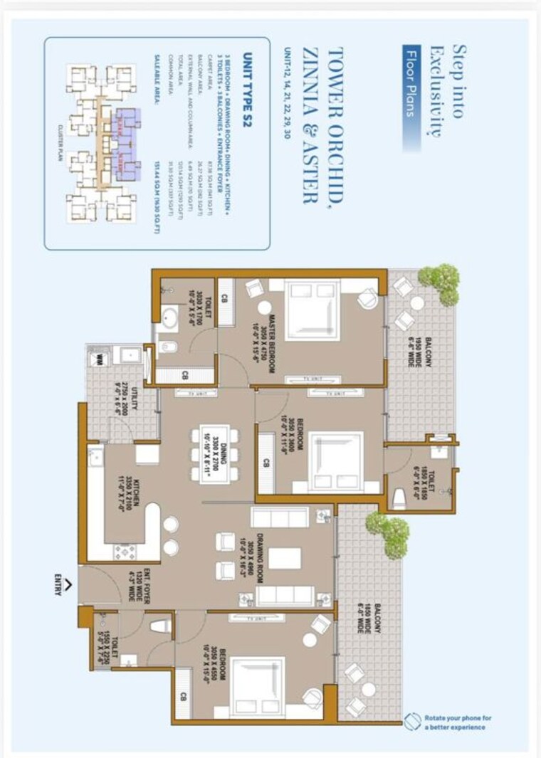 Floor Plan, gaur-chrysalis 4 Bedroom 2495 Sq.Ft. Apartment In Sector 22d Yamuna Expressway Greater Noida 9857180