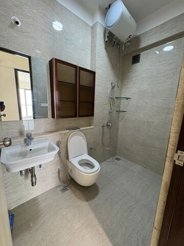 Bathroom in 3 BHK Apartment at Adani Ten BKC, Bandra East – for Rent