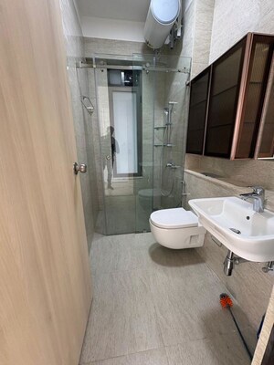 Bathroom in 3 BHK Apartment at Adani Ten BKC, Bandra East – for Rent
