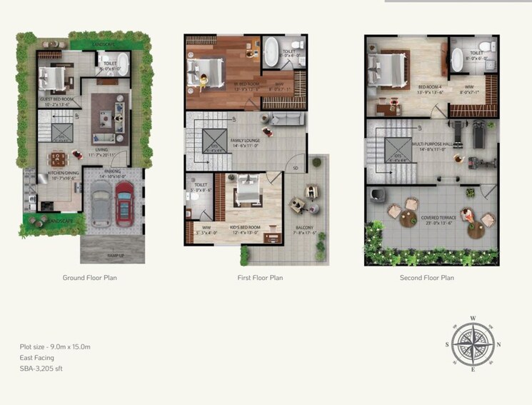 Floor Plan, hoskote 4 Bedroom 3205 Sq.Ft. Villa In Hoskote Bangalore 9862666
