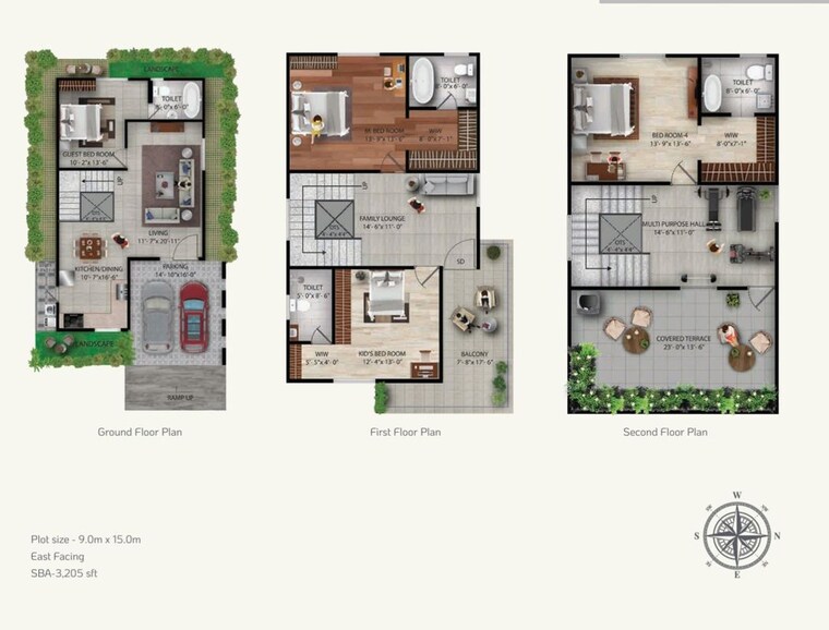 Floor Plan, hoskote 4 Bedroom 3205 Sq.Ft. Villa In Hoskote Bangalore 9862666