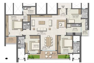 Floor Plan in 3 BHK Apartment at Sobha Aranya, Sector 80 – for Sale