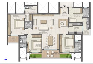 Floor Plan in 3 BHK Apartment at Sobha Aranya, Sector 80 – for Sale