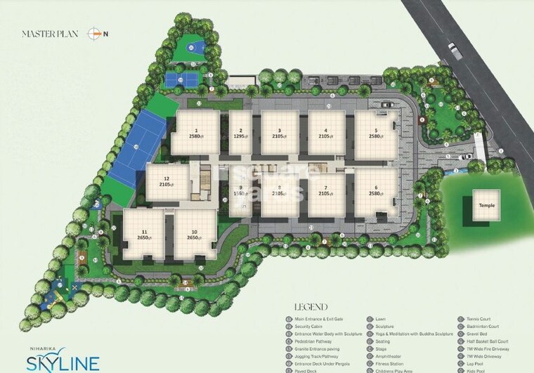 Master Plan, niharika-skyline 3 Bedroom 2580 Sq.Ft. Apartment In Manikonda Hyderabad 9863823
