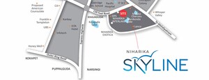 3 BHK Apartment – Map Location View at Niharika Skyline, Manikonda - for Sale