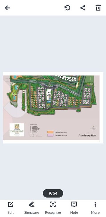 Master Plan in 4 BHK Villa at Prestige Park Grove, Whitefield – for Sale