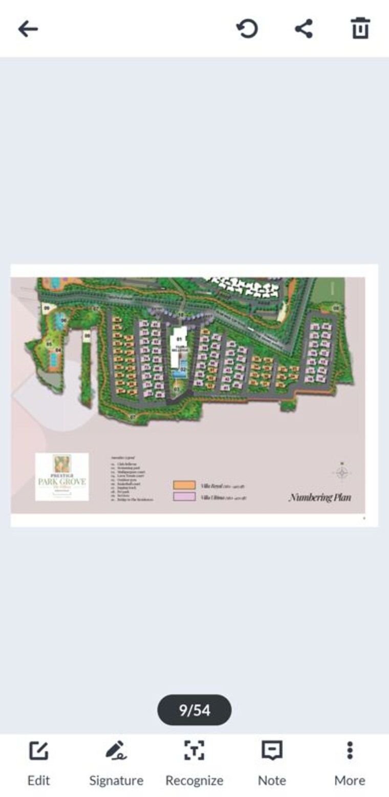 Master Plan, prestige-park-grove 4 Bedroom 4170 Sq.Ft. Villa In Whitefield Bangalore 9863943