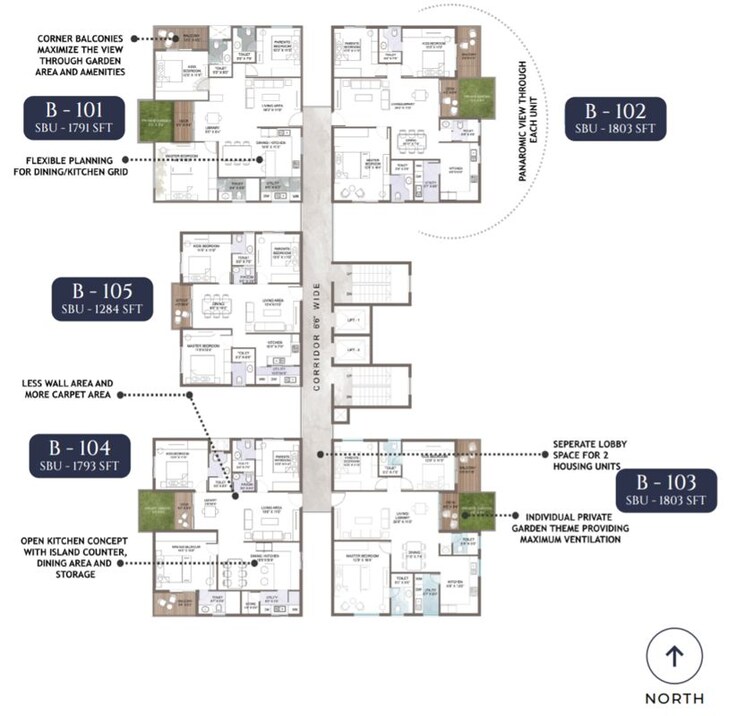 Floor Plan, hoskote 3 Bedroom 1803 Sq.Ft. Apartment In Hoskote Bangalore 9831609