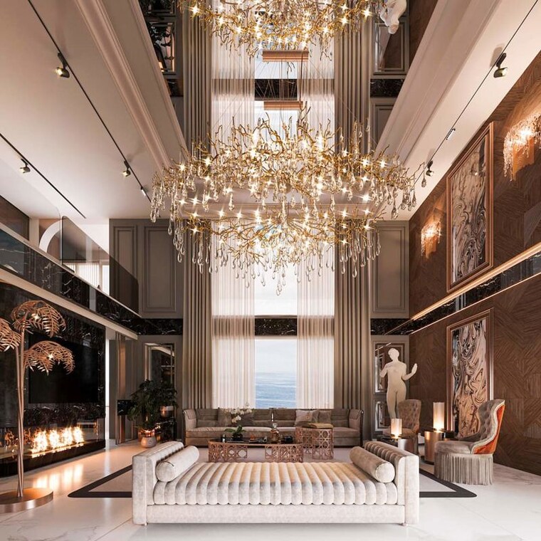 Living Room, mahagun-mezzaria 4 Bedroom 4425 Sq.Ft. Apartment In Sector 78 Noida 9864285