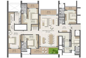 Floor Plan in 4 BHK Apartment at Sobha Aranya, Sector 80 – for Sale