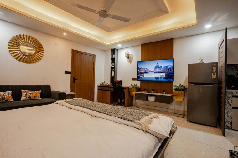 Bedroom, saurabh-niwas Studio 550 Sq.Ft. Builder Floor In Sector 40 Gurgaon 9864891