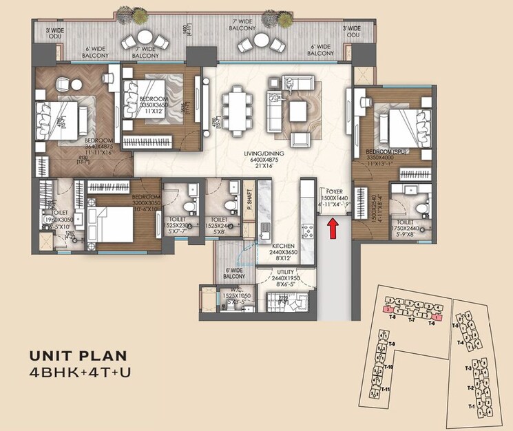 Floor Plan, signature-global-sarvam 3 Bedroom 1840 Sq.Ft. Apartment In Sector 37d Gurgaon 9865543