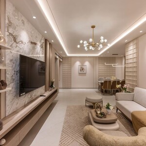 Living Room in 3 BHK Apartment at Dosti Willow, Balkum Pada – for Sale