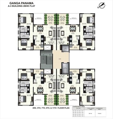 Floor Plan in 2 BHK Apartment at The Greater Ganga Panama, Pimple Nilakh – for Sale
