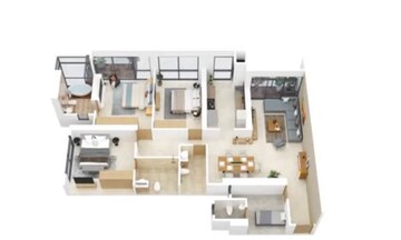 Floor Plan in 2 BHK Apartment at Marathon Montesouth 3, Byculla West – for Sale