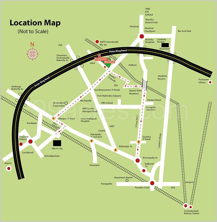 Map Location, provident-capella 2.5 Bedroom 1110 Sq.Ft. Apartment In Whitefield Bangalore 9847866