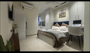 Bedroom in 1.5 BHK Builder Floor at Sushant Lok ii – for Rent