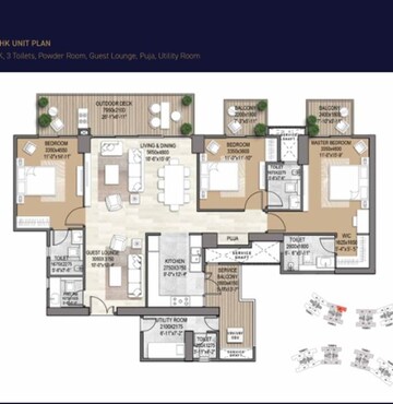 Floor Plan in 3.5 BHK Apartment at Signature Global De Luxe DXP, Sector 37d – for Sale