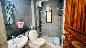 Bathroom in 3 BHK Apartment at Prahlad Nagar – for Rent