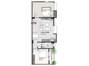 Floor Plan in 2 BHK Apartment at Dunlop – for Sale