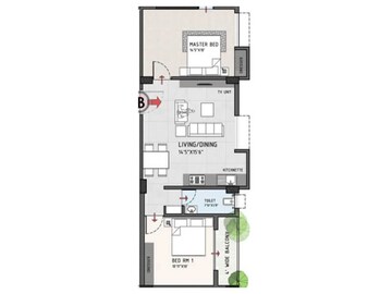Floor Plan in 2 BHK Apartment at Dunlop – for Sale