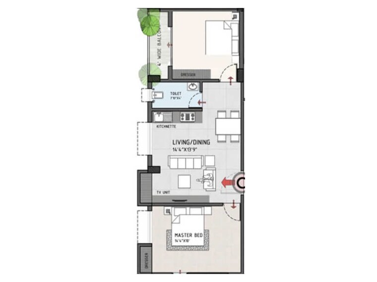 Floor Plan, dunlop 3 Bedroom 1258 Sq.Ft. Apartment In Dunlop Kolkata 9870762