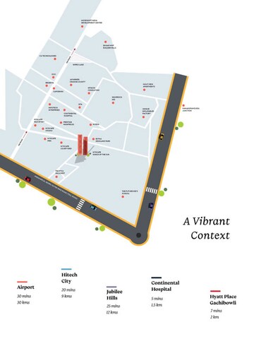 3 BHK Apartment – Map Location View at Myscape Songs Of The Sun, Financial District - for Sale