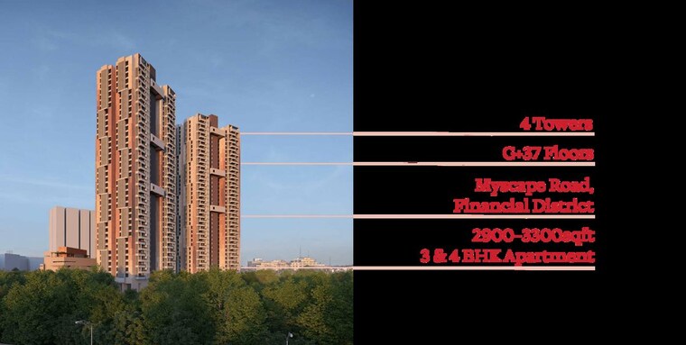 Exterior View, myscape-songs-of-the-sun 3 Bedroom 2915 Sq.Ft. Apartment In Financial District Hyderabad 9870827